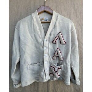 Vintage Wool Puritan "Watch" Varsity Jacket | Letterman Cardigan | Cream |
